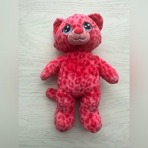 Pink build a bear workshop sweet scent leopard kitty plushie with beating heart